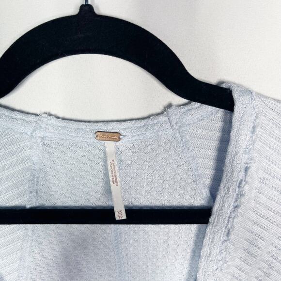 Free People XSmall XS Light Blue Ventura Long Sleeve Thermal Top Scoop Neck - Picture 5 of 7